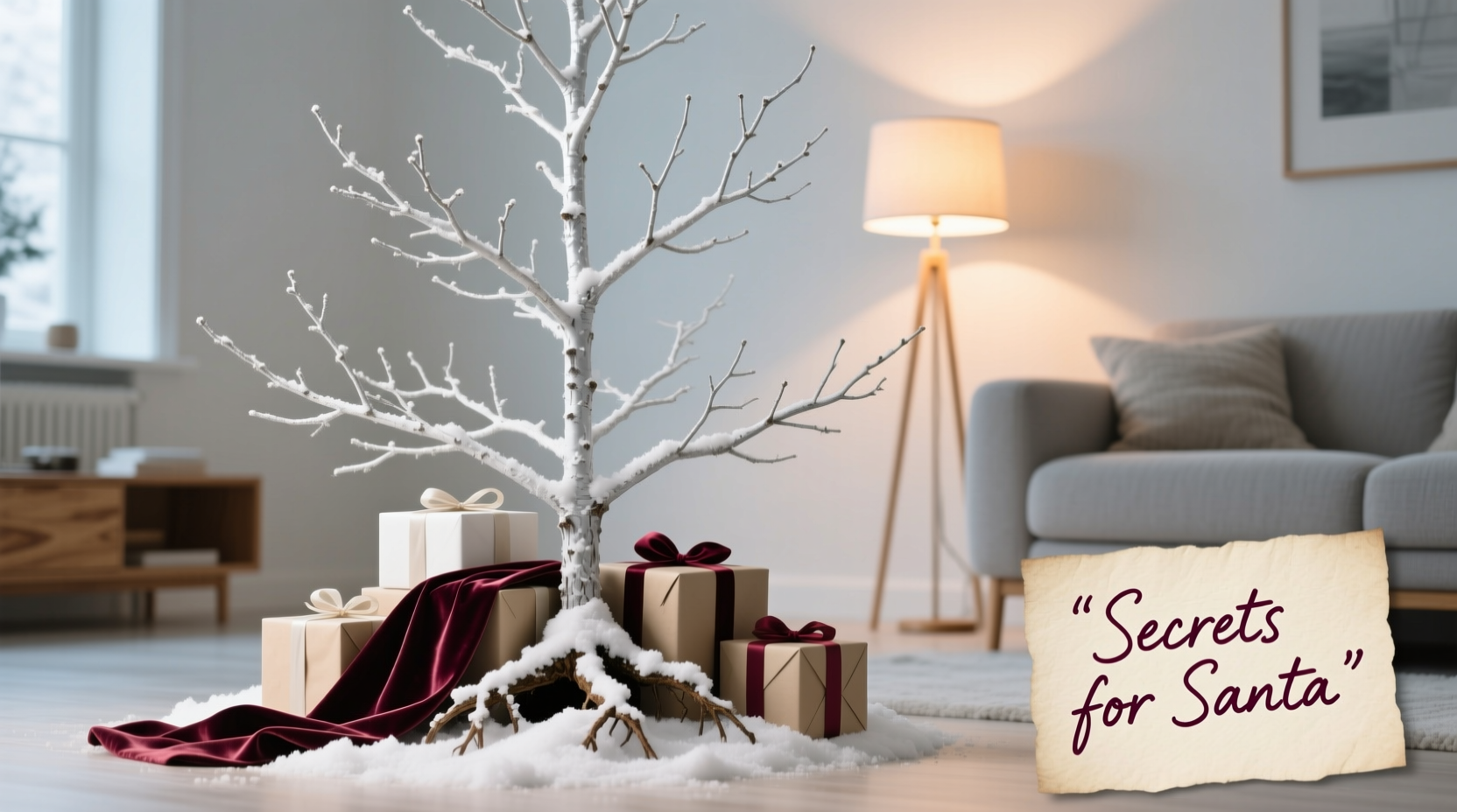 how to hide presents under a sparse christmas tree effectively