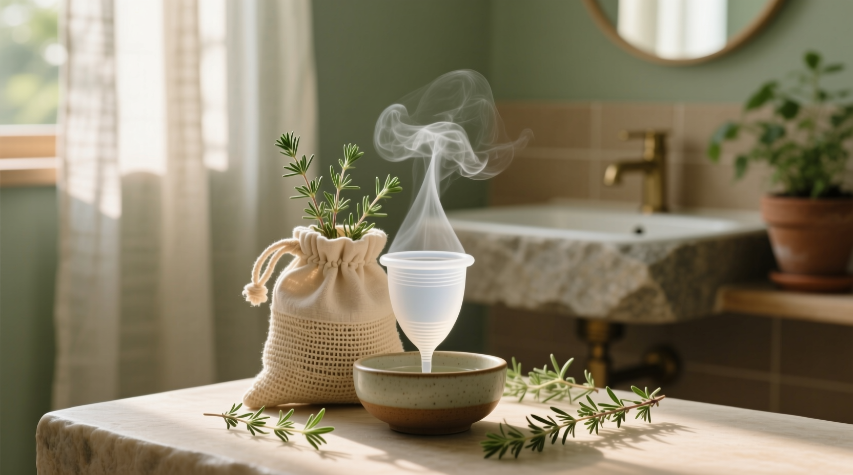 eco friendly cleaning tips thyme steam for menstrual pouches