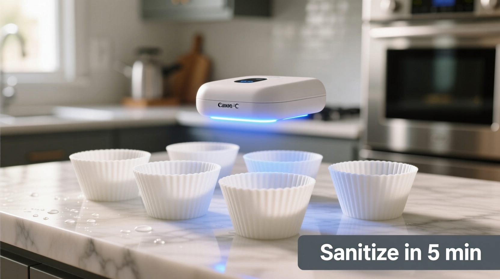 uv sanitize silicone baking cups safely