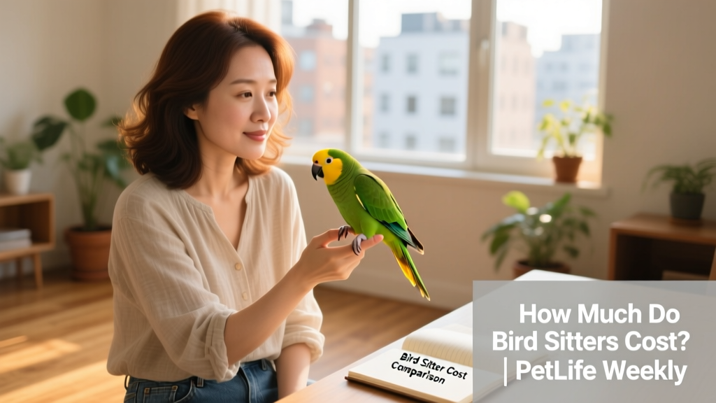 A calm, attentive person gently interacting with a small parrot on a perch