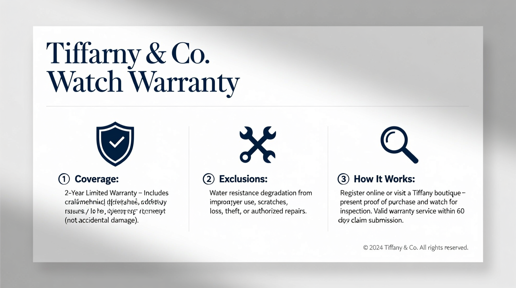 what is the tiffany warranty for watches