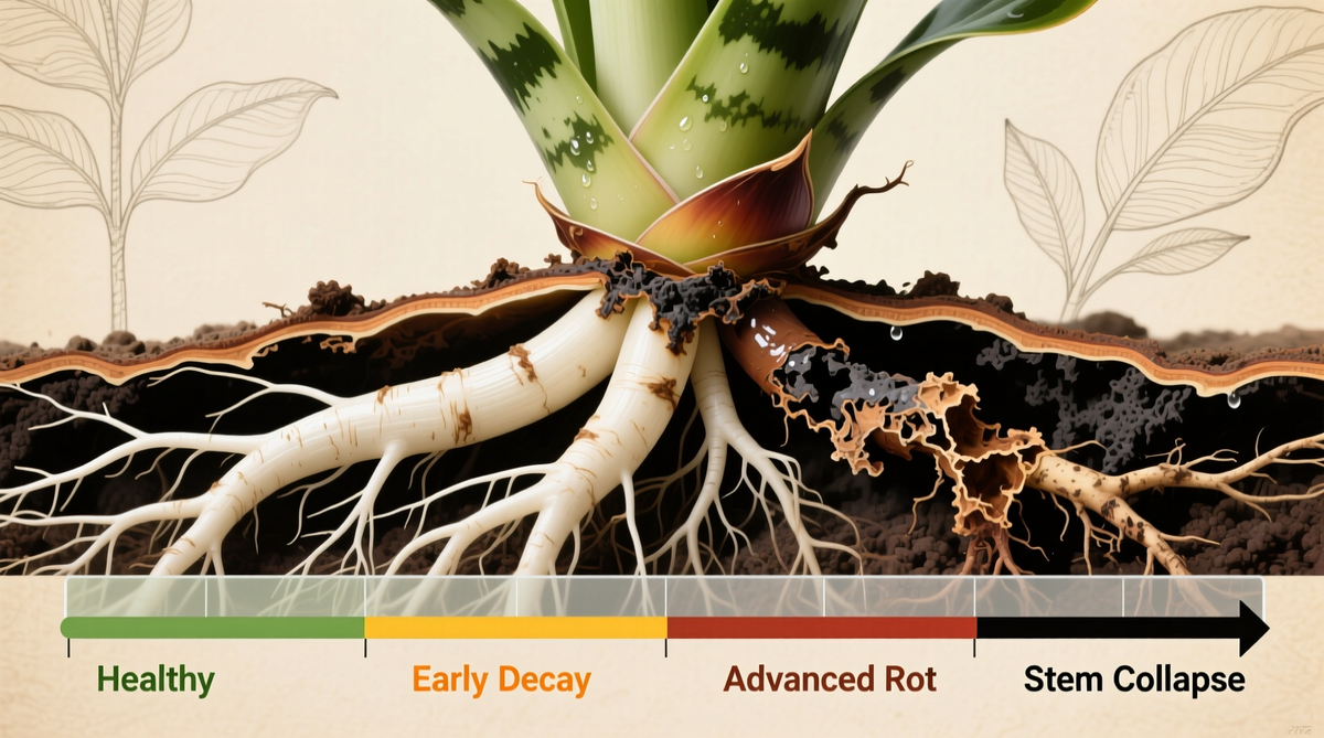 Early Root Rot Signs in ZZ Plants