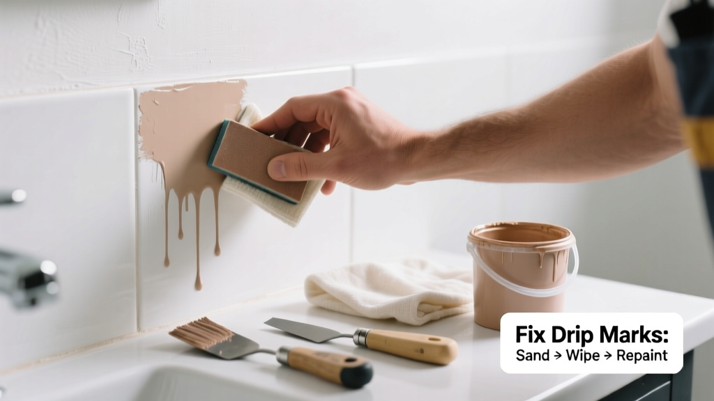 How to Fix Paint Drip Marks in the Bathroom