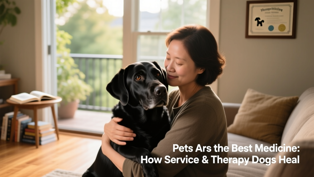 Black dog in owner's arms