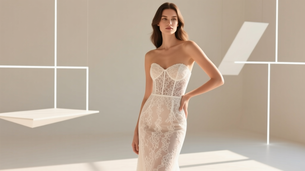 A Line Strapless Lace Wedding Dress Fit Guide