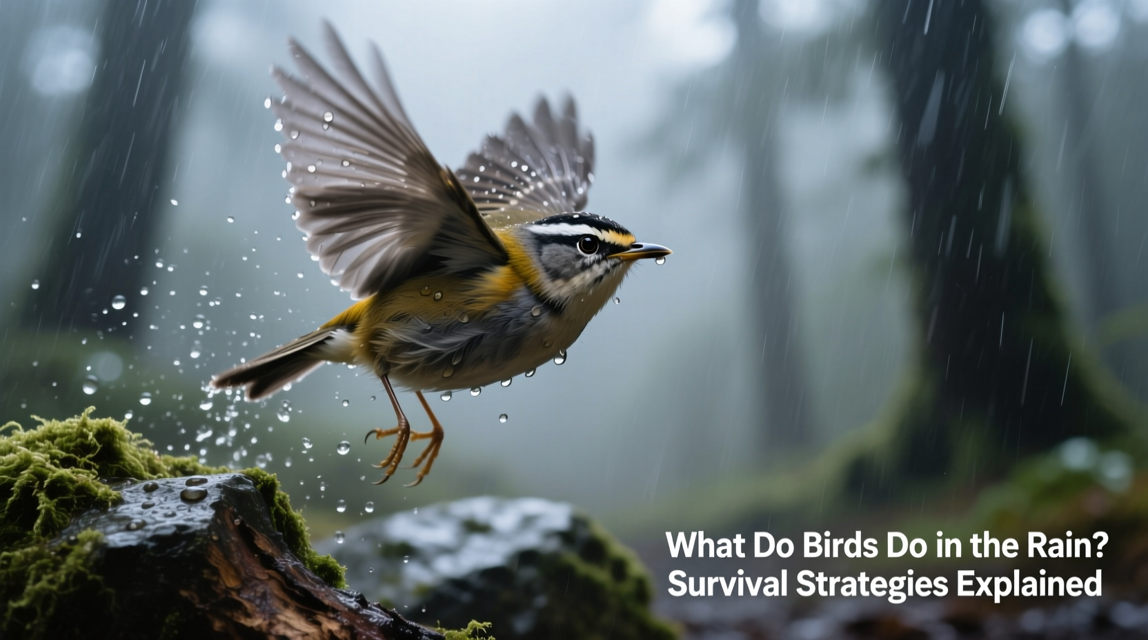 what do birds do in the rain