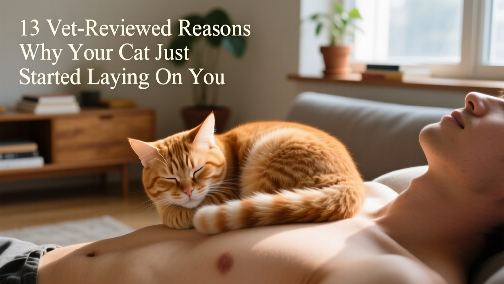 A relaxed ginger cat curled up asleep on a person's chest