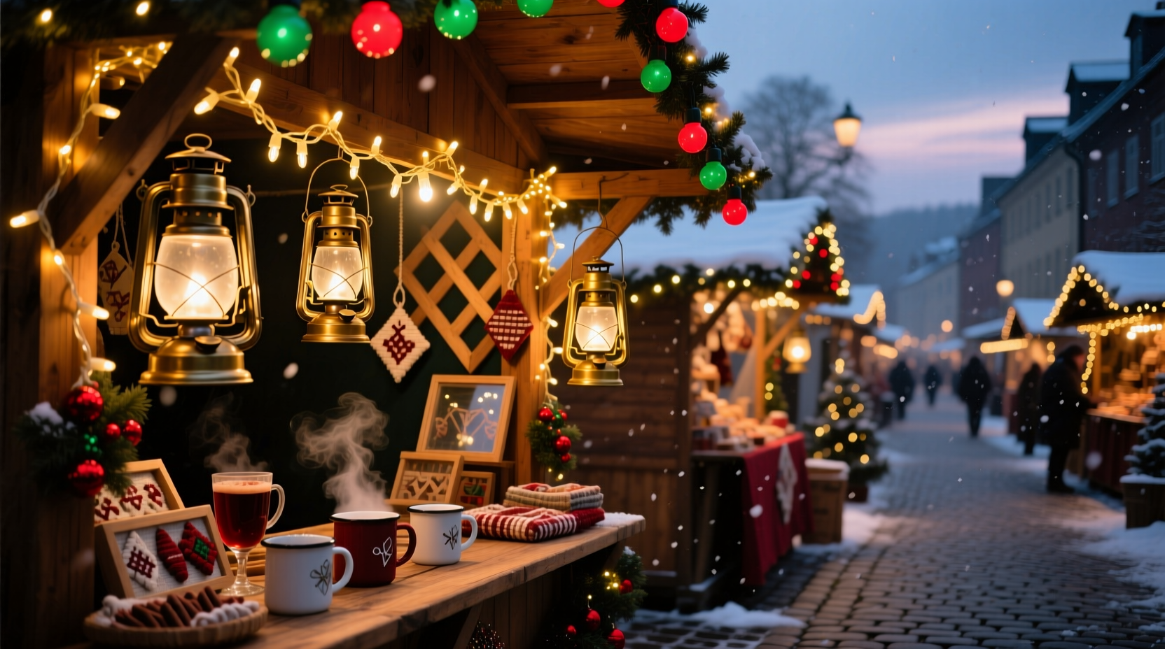 why do christmas markets use specific lighting setups
