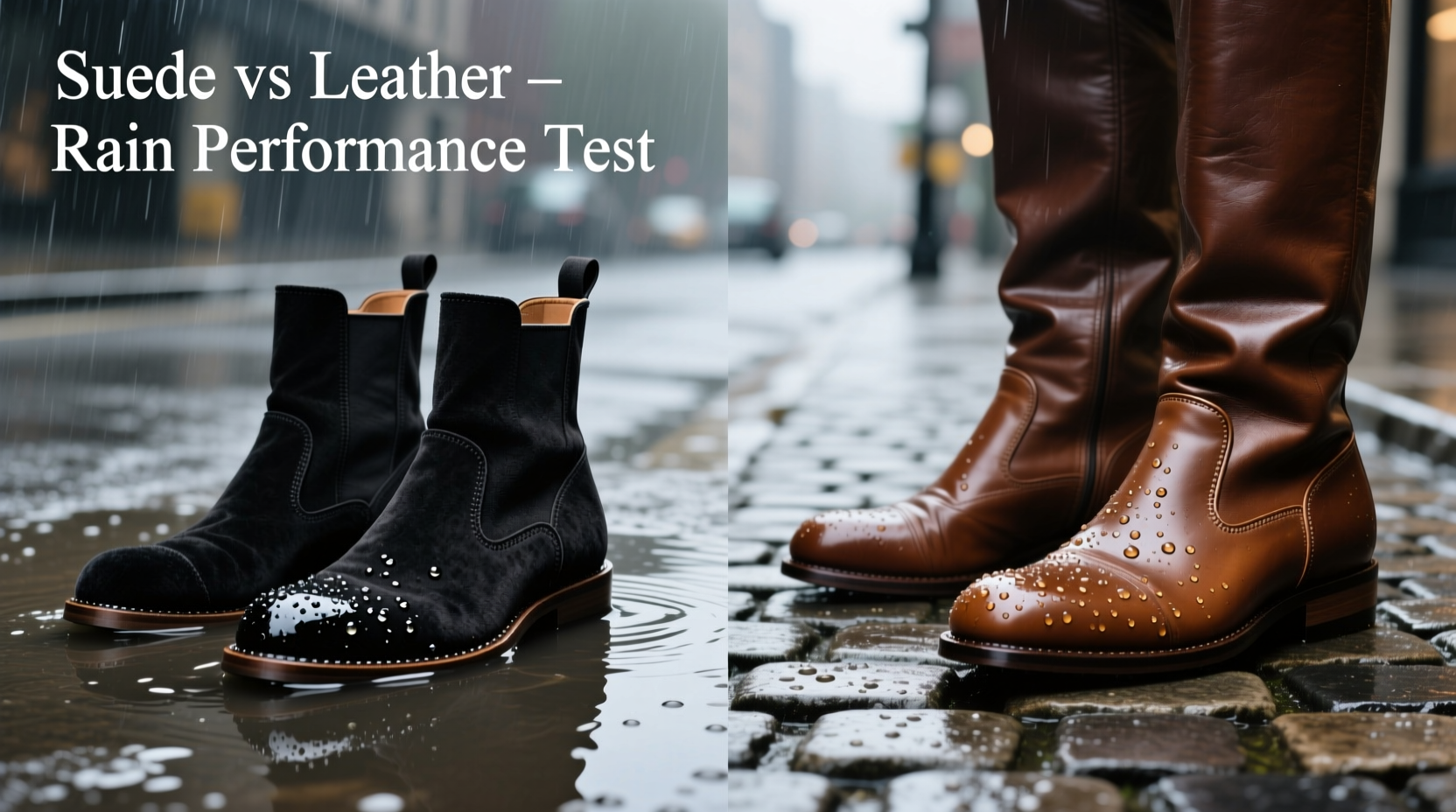 suede boots vs leather boots for rainy days which handles moisture better
