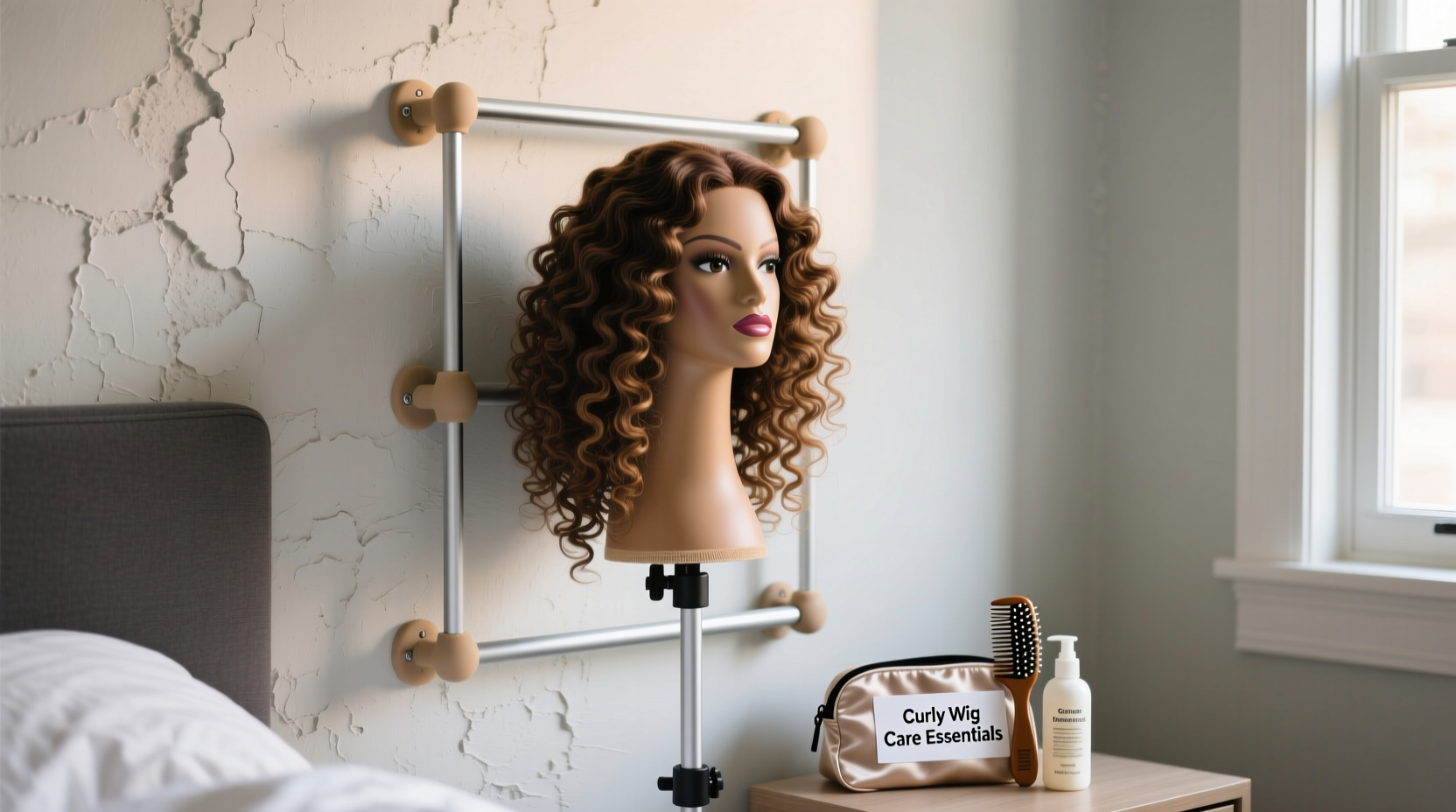 curly wig closet organization for renters