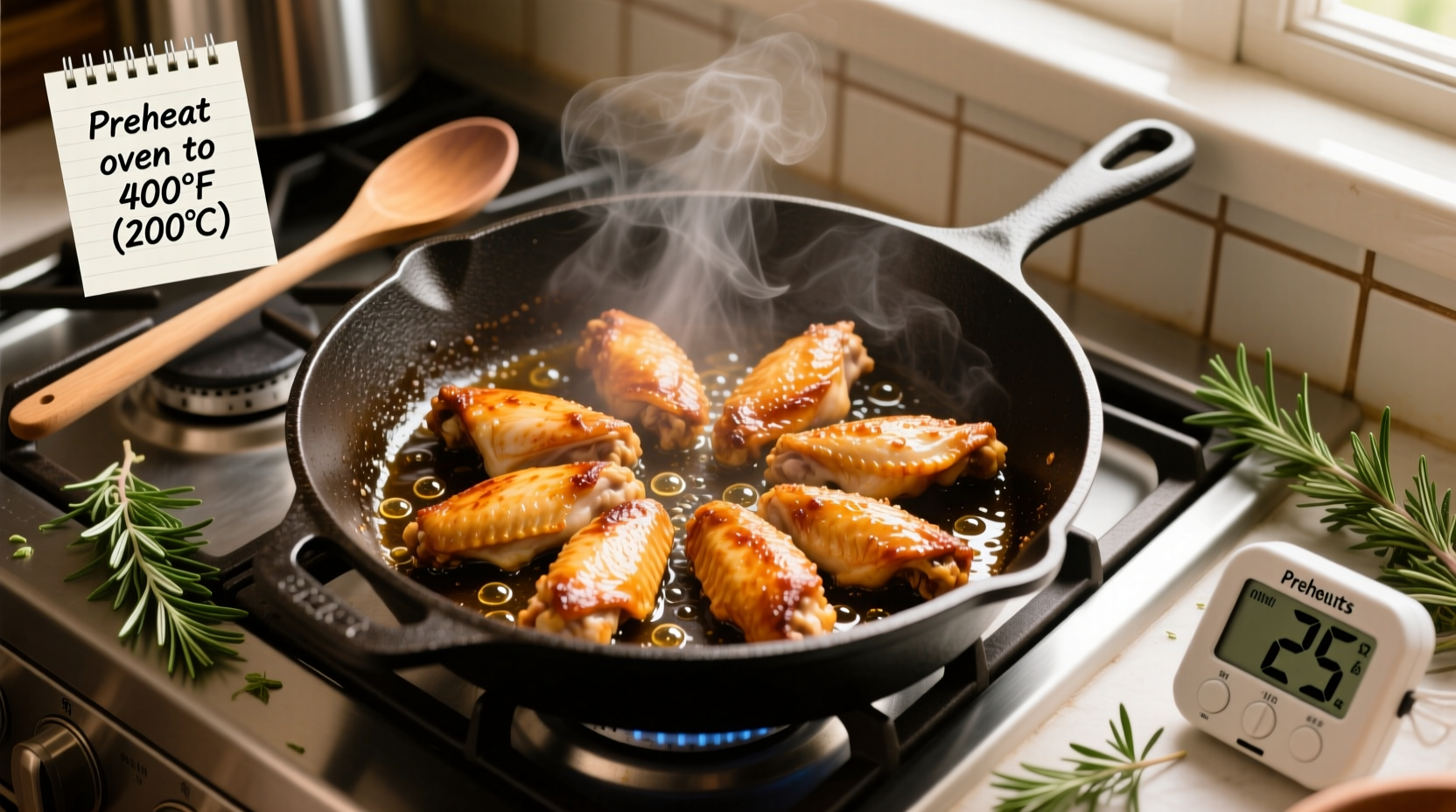 how long do you cook chicken wings