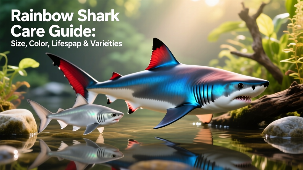 Side-by-side comparison of a healthy juvenile and mature Rainbow Shark showing color development and fin structure