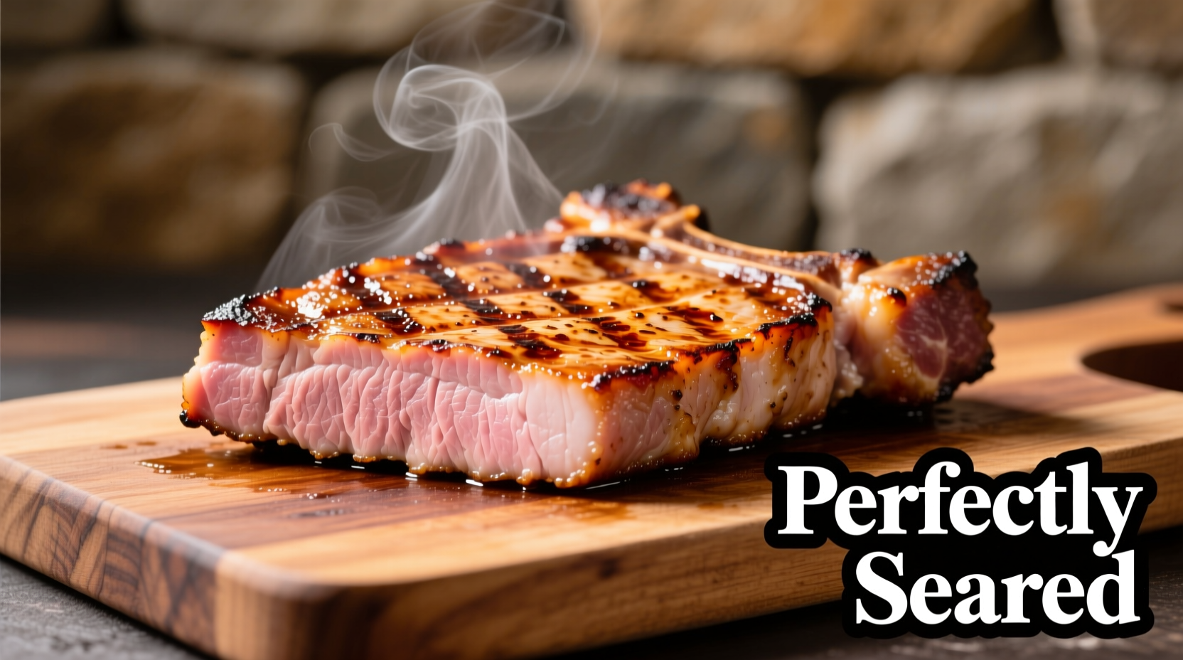 Perfectly seared thin pork chops with golden crust