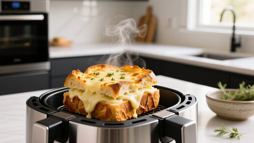 Cheesy Garlic Bread in Air Fryer (Crispy & Foolproof!)