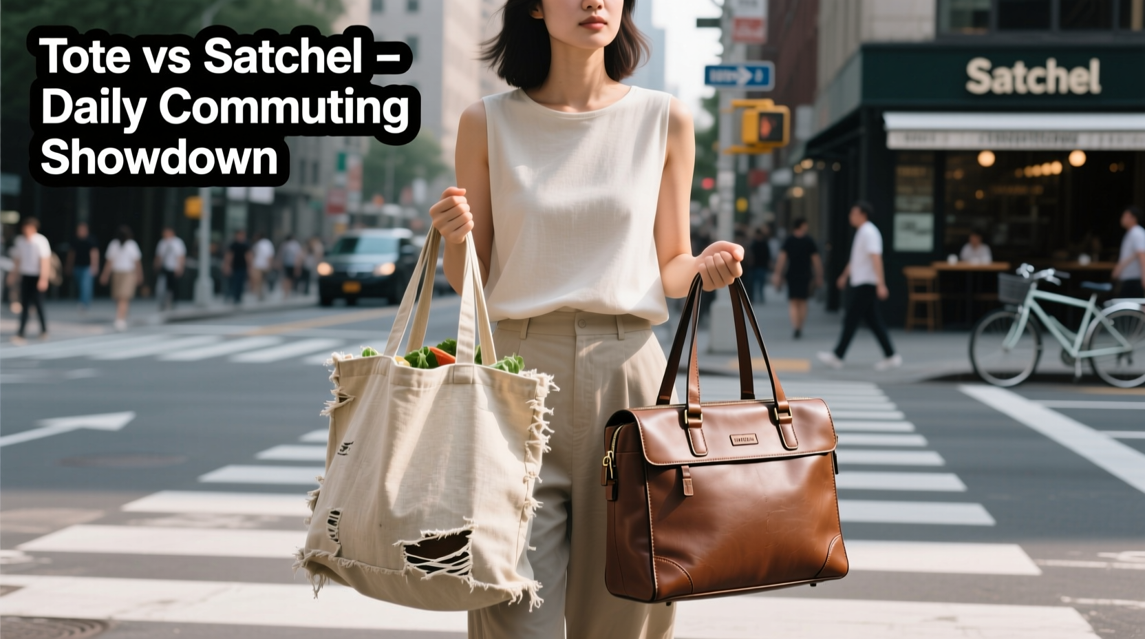 oversized tote bag vs structured satchel which is better for daily commuting