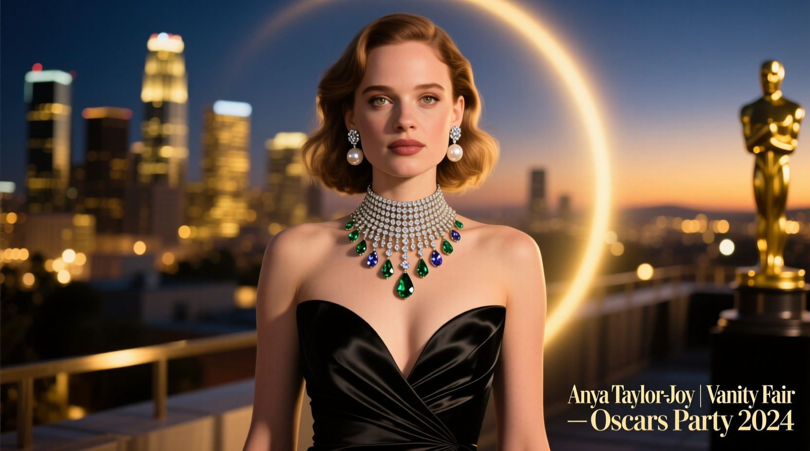 anya taylor joy at the vanity fair oscars party