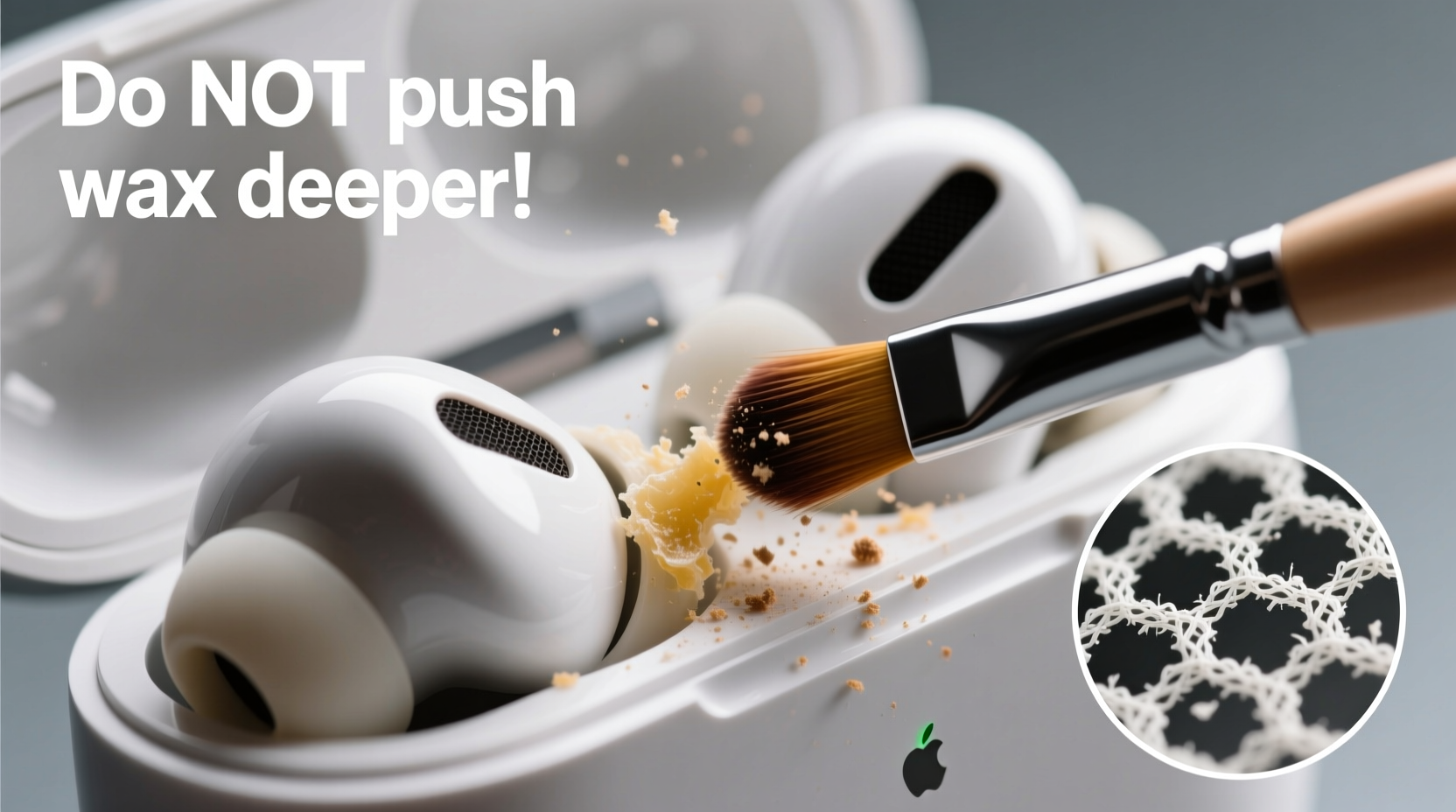 how to clean airpods mesh without pushing the wax deeper