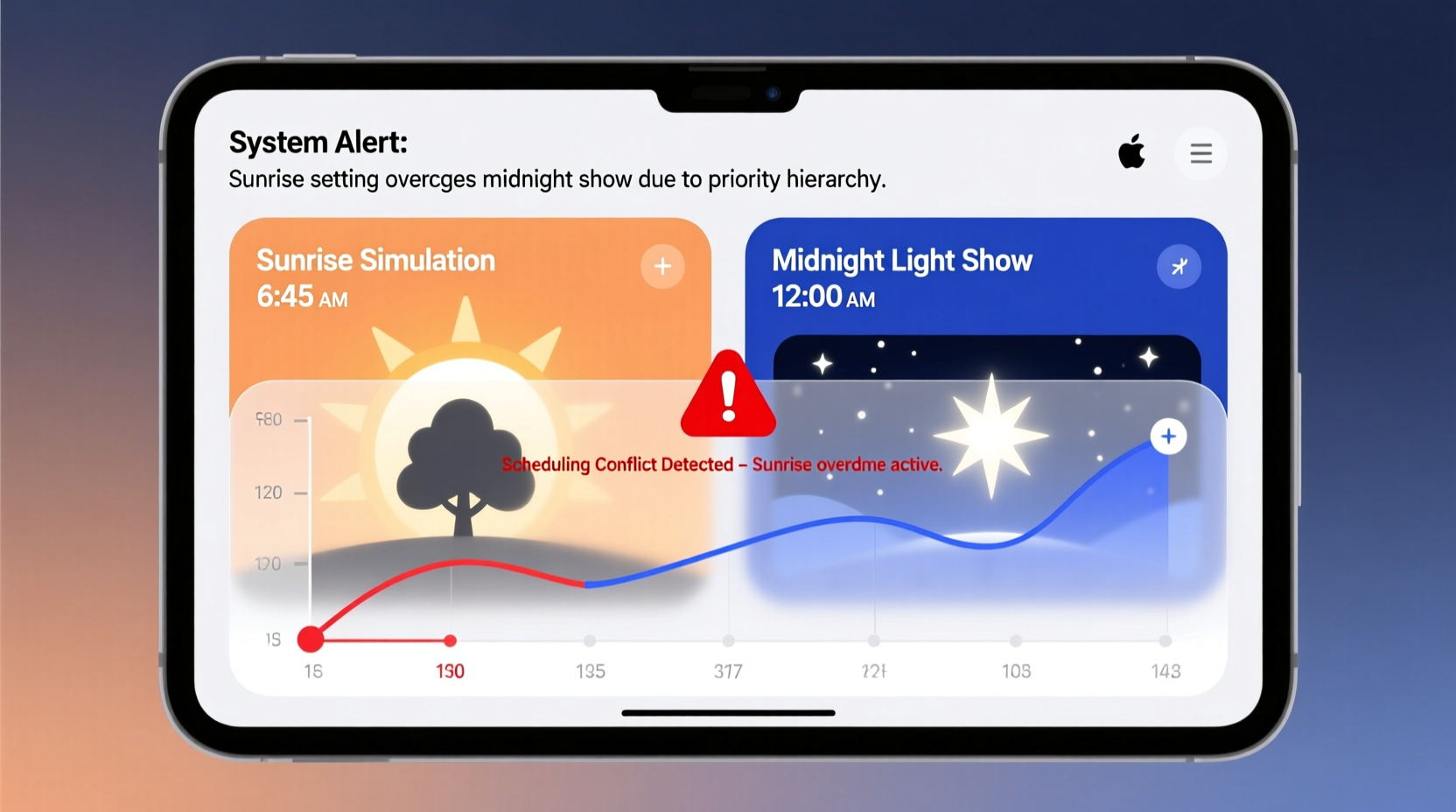 christmas light controller scheduling conflict resolution why does my sunrise setting override midnight show