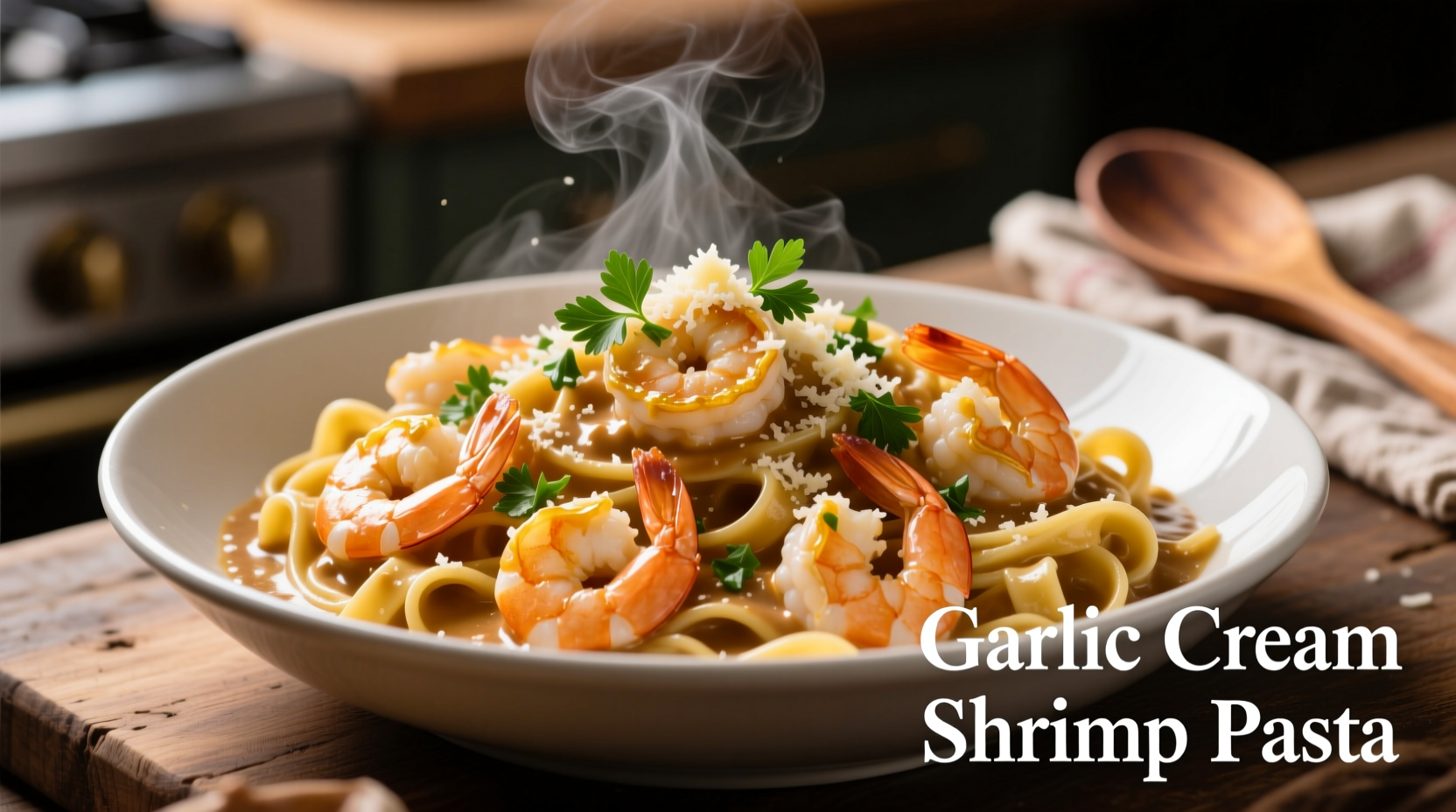 Perfect Garlic Cream Shrimp Pasta Recipe in 30 Minutes
