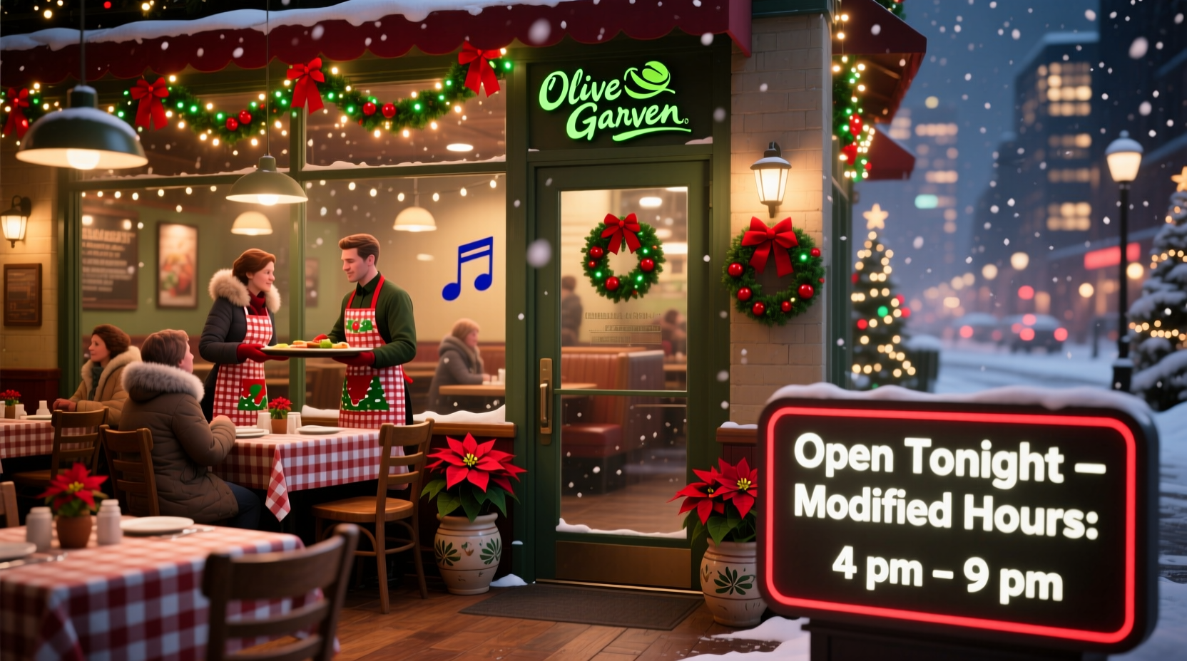 is olive garden open on christmas eve