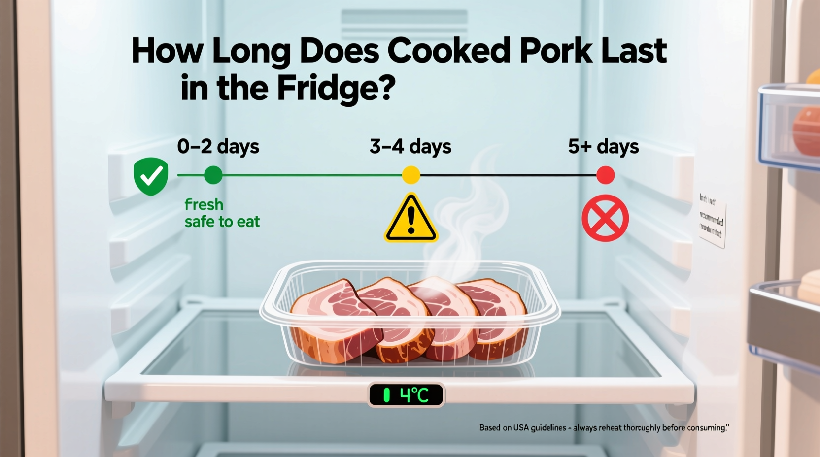 how long does cooked pork keep in the fridge