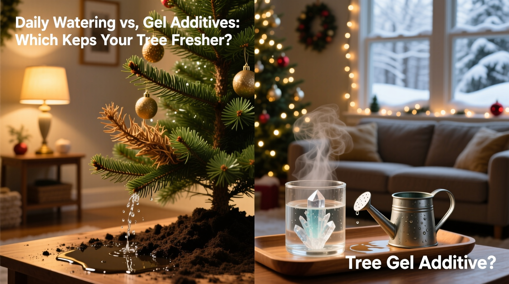 Is It Better To Water A Real Christmas Tree Daily Or Use Gel Additives, image size:1664x928