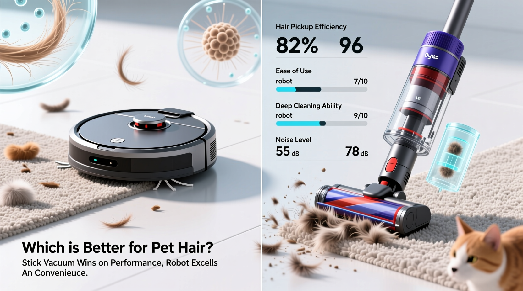 is a robot vacuum better than a cordless stick vacuum for pet hair
