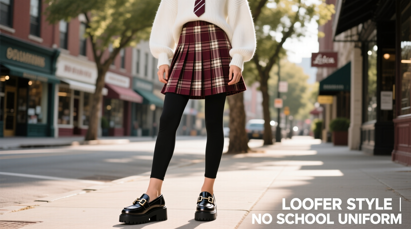 styling chunky loafers with skirts avoiding the school uniform look