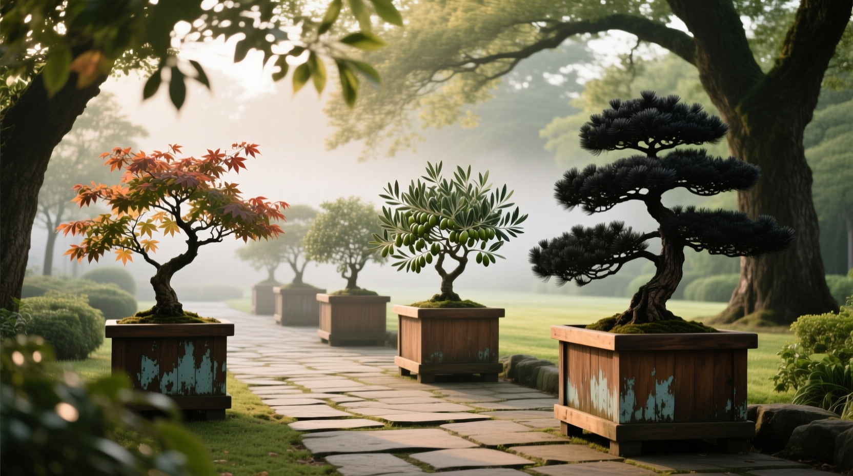 trees outdoor containers