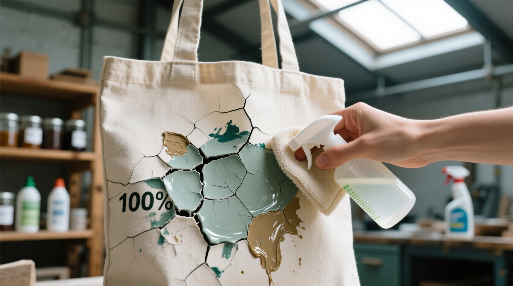 how to remove dried acrylic paint from canvas tote bags