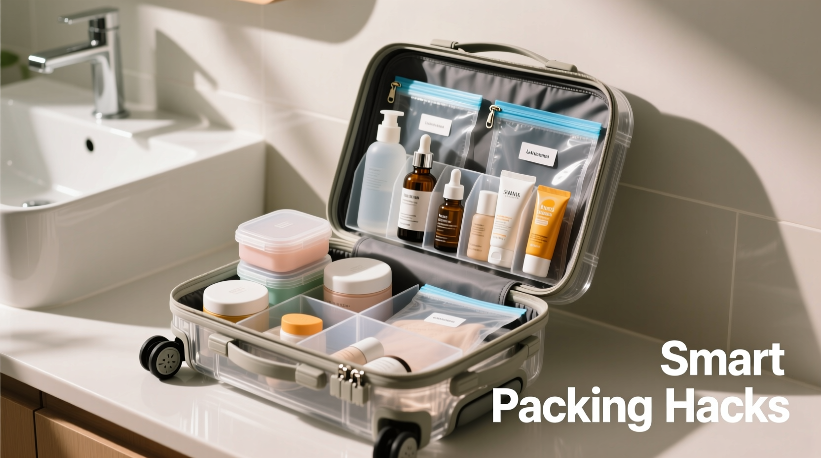 how to travel with skincare without spills using smart packing hacks