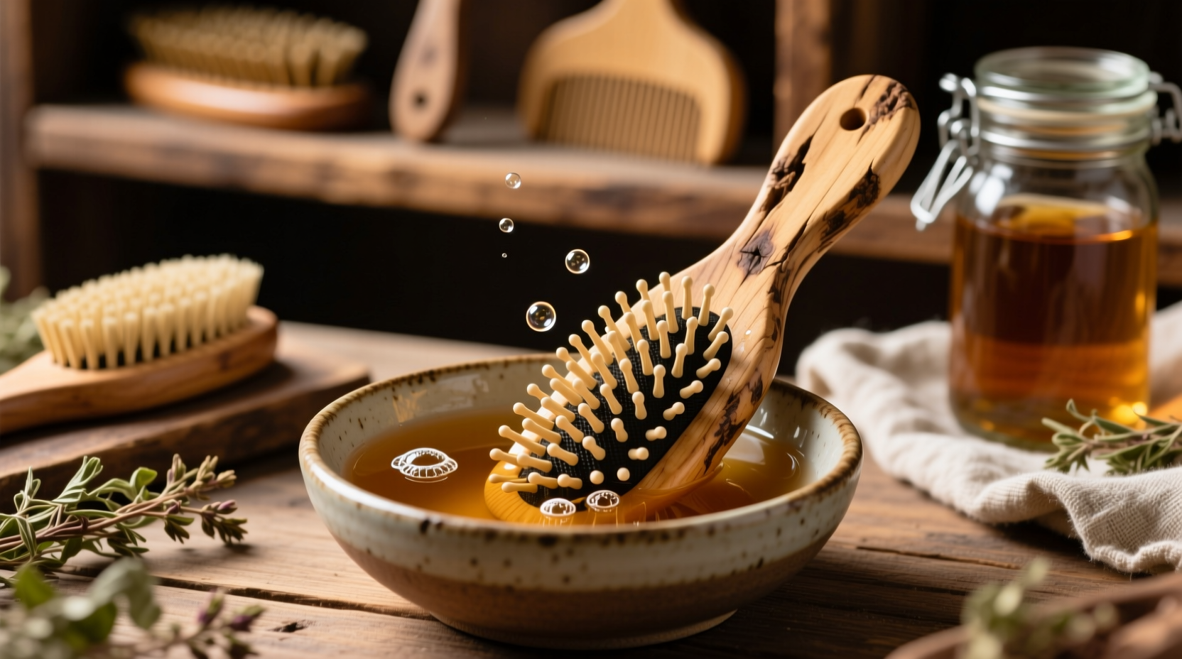 eco friendly cleaning detoxify wood hairbrushes