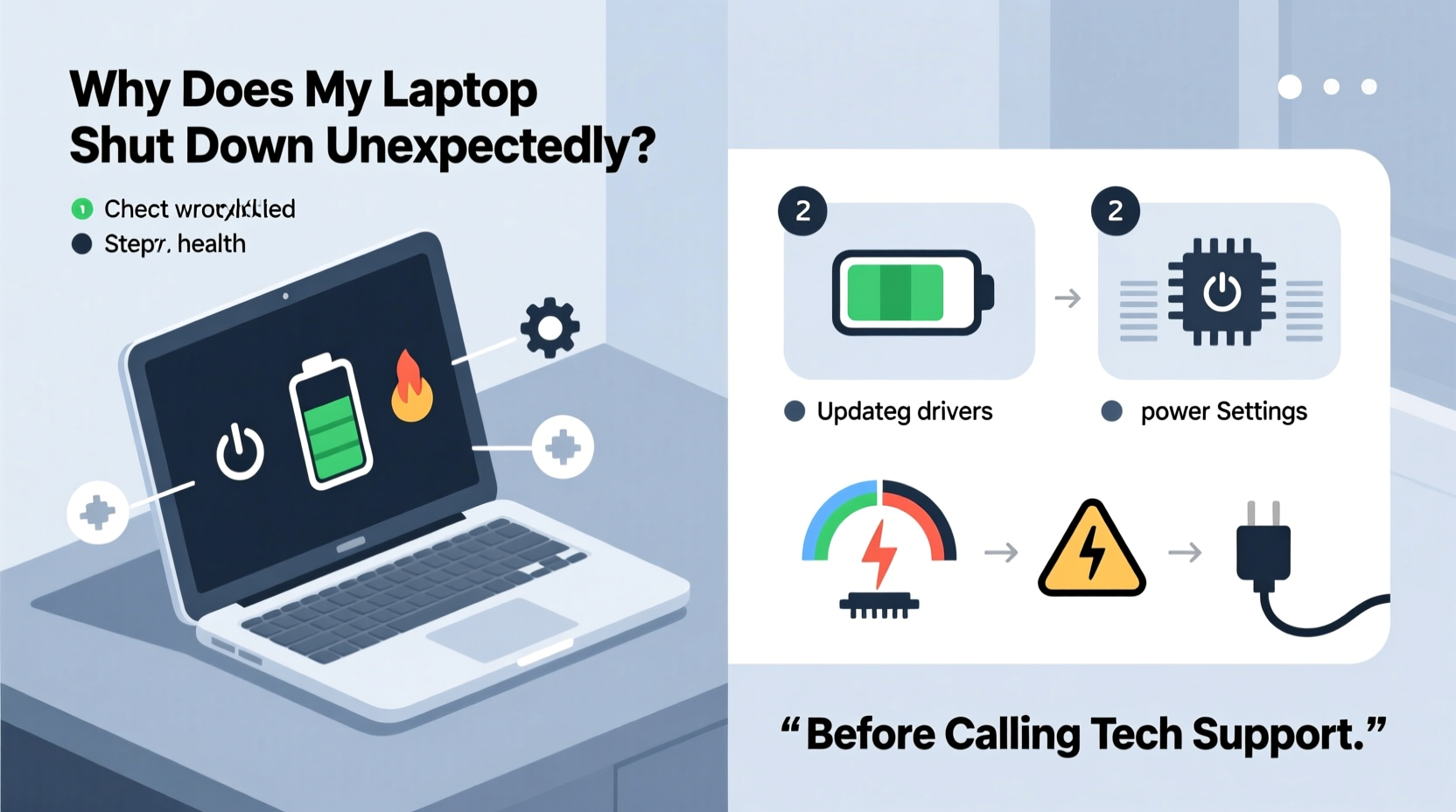 why does my laptop shut down unexpectedly and simple fixes before calling tech support
