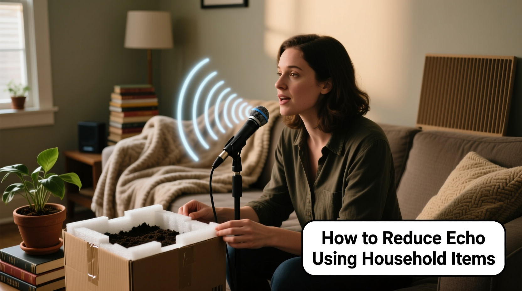 how to reduce echo in voice recordings using household items