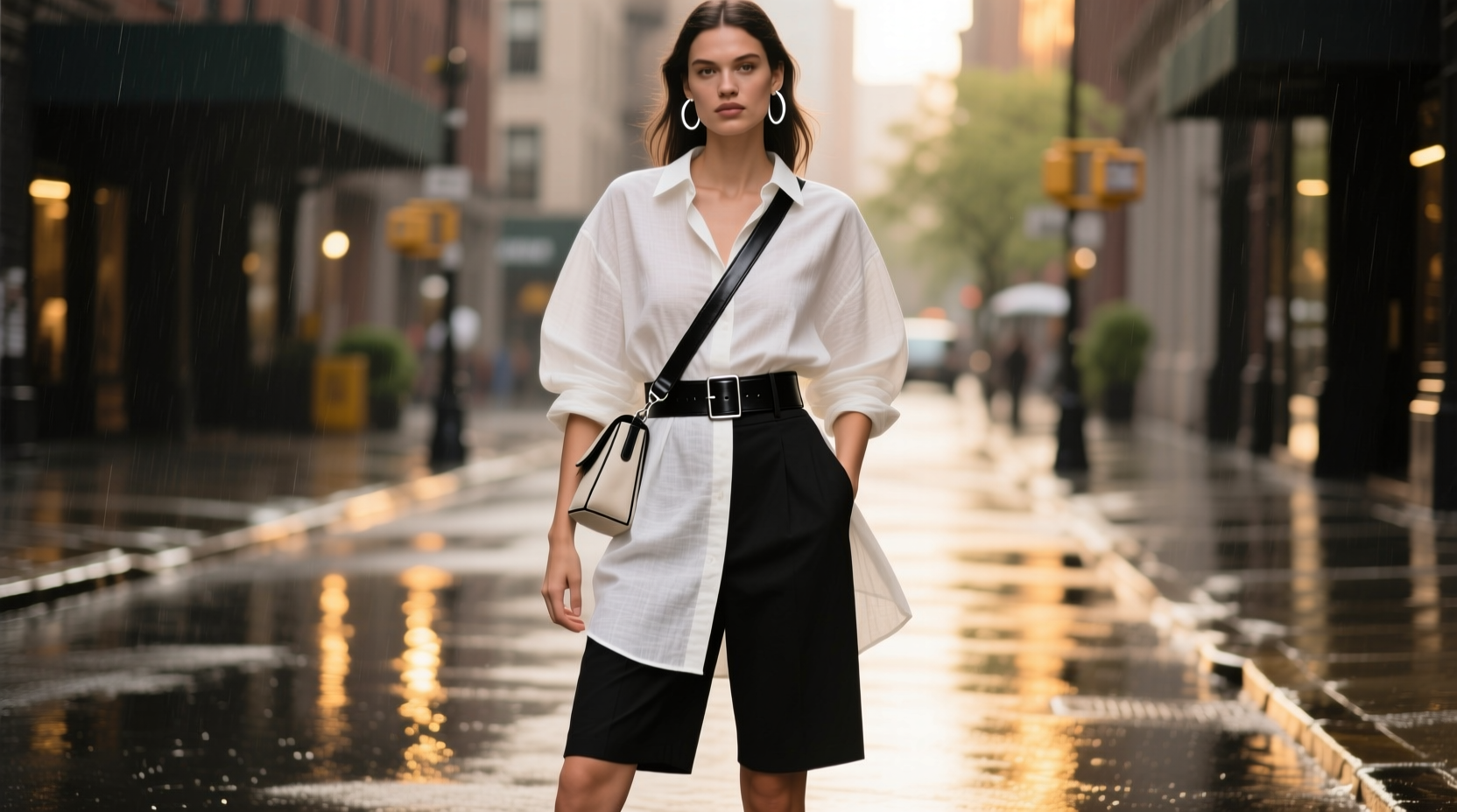 how to style oversized shirts without drowning your frame