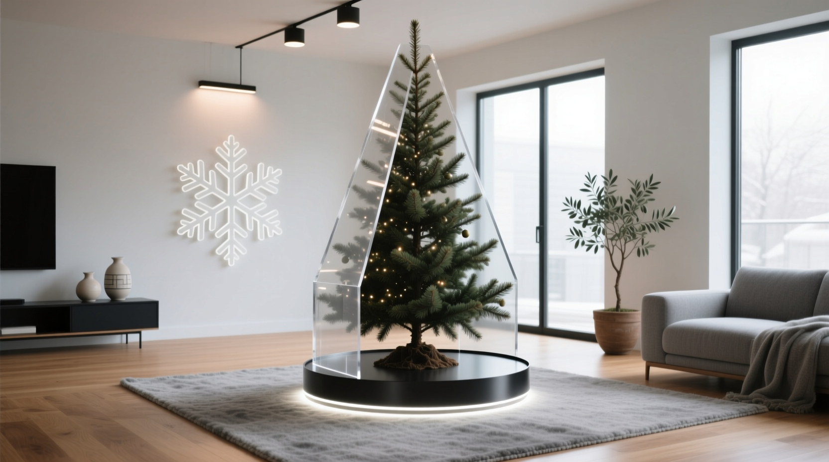 how to hide the base of your christmas tree without bulky tree skirts