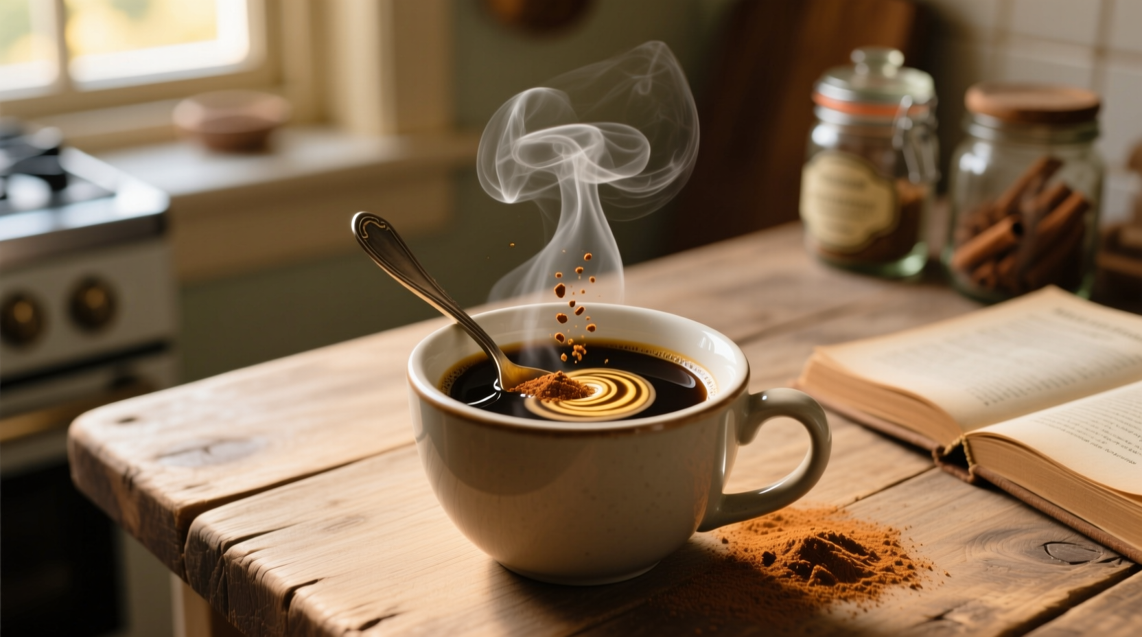 replace the sugar in your coffee with cinnamon for a fl