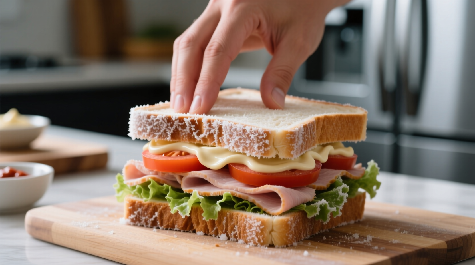 make sandwiches on frozen bread to stave off sogginess