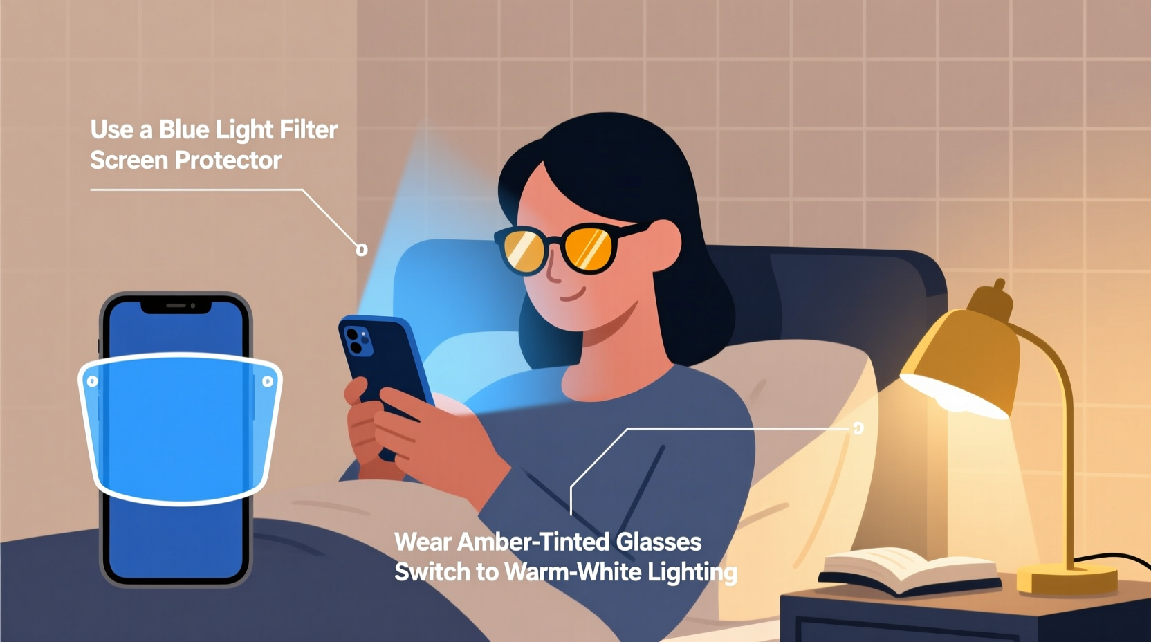 how to reduce blue light exposure at night without built in settings
