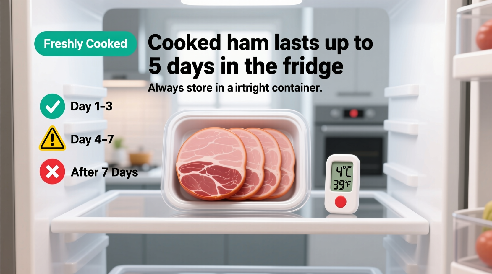 how long does cooked ham last in the refrigerator