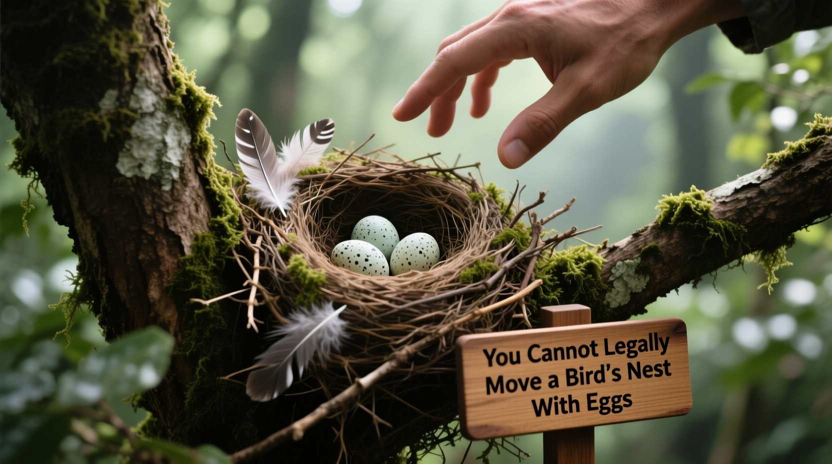 how to move a birds nest with eggs