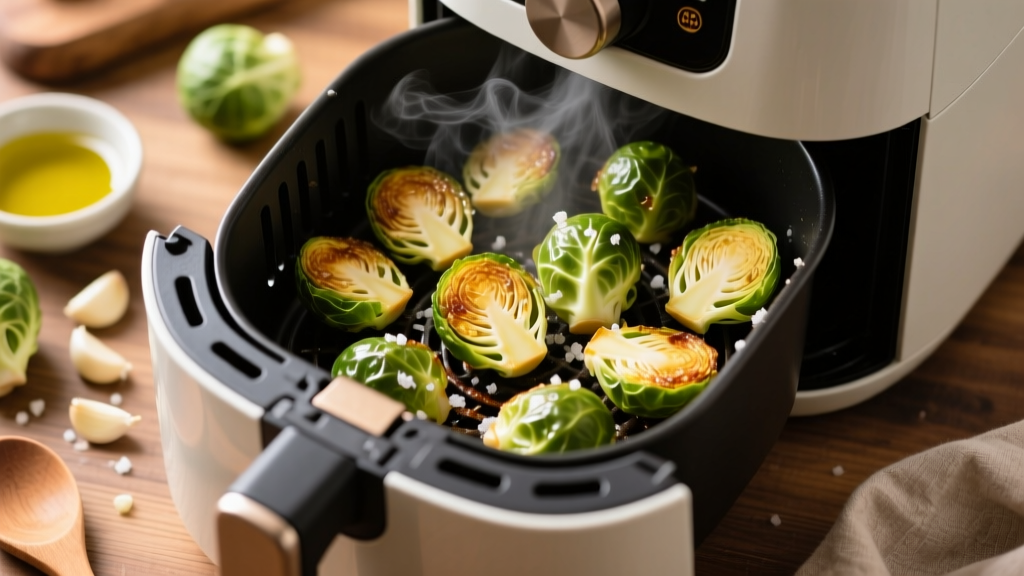 Crispy Garlic Brussels Sprouts in Air Fryer (5-Min Prep!)