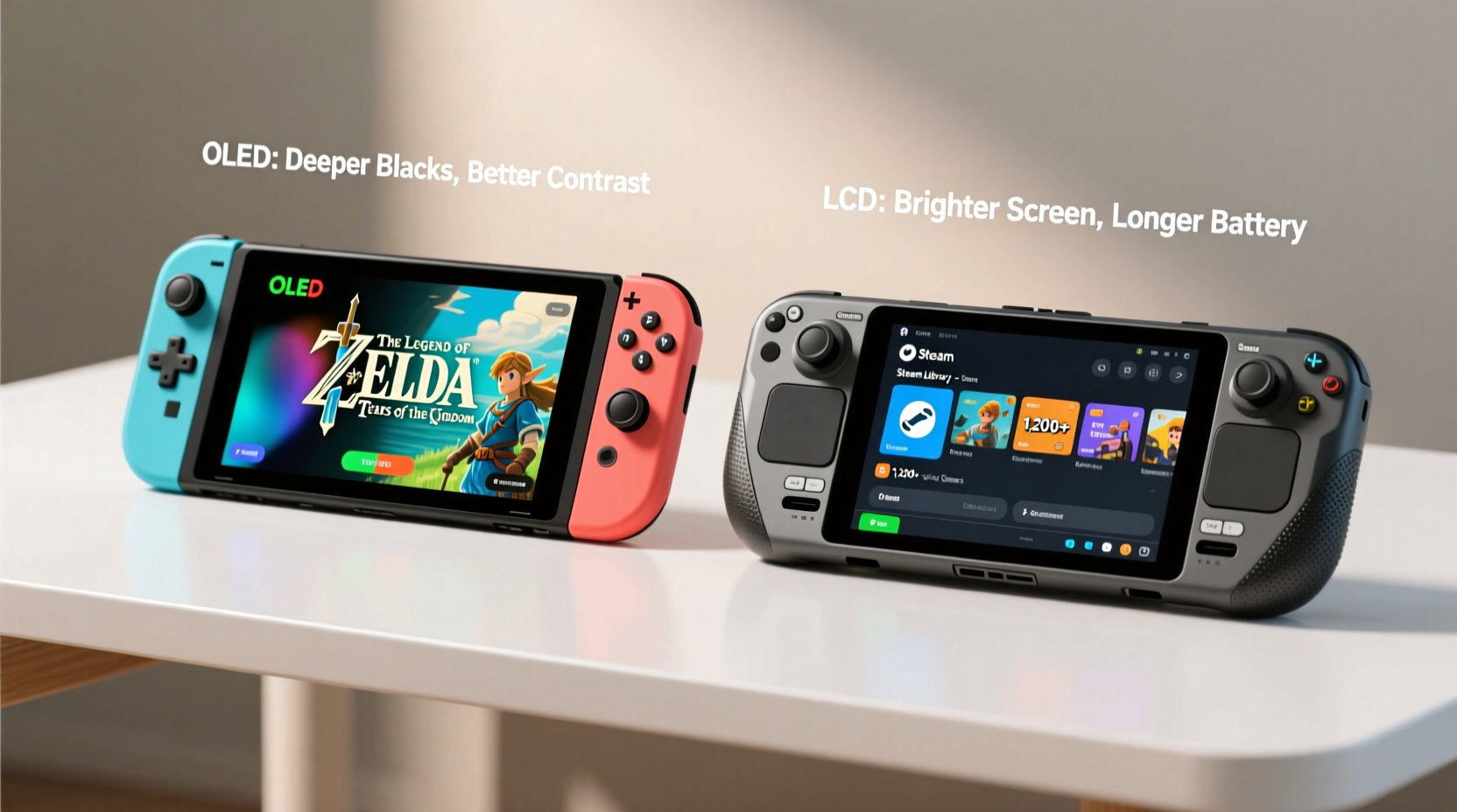 switch oled vs steam deck lcd which handheld has the better library