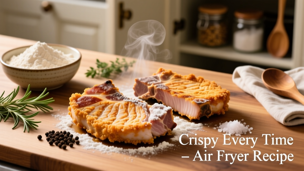 Crispy Flour-Coated Air Fryer Pork Chops (Juicy!)
