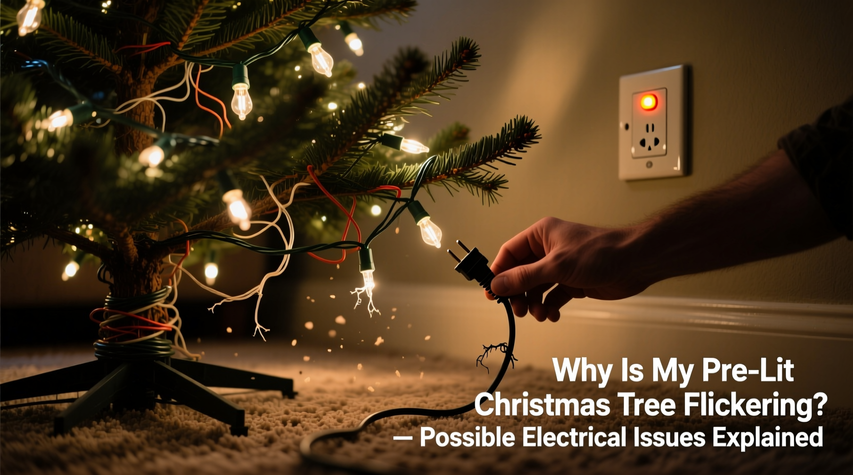 why is my pre lit christmas tree flickering possible electrical issues explained
