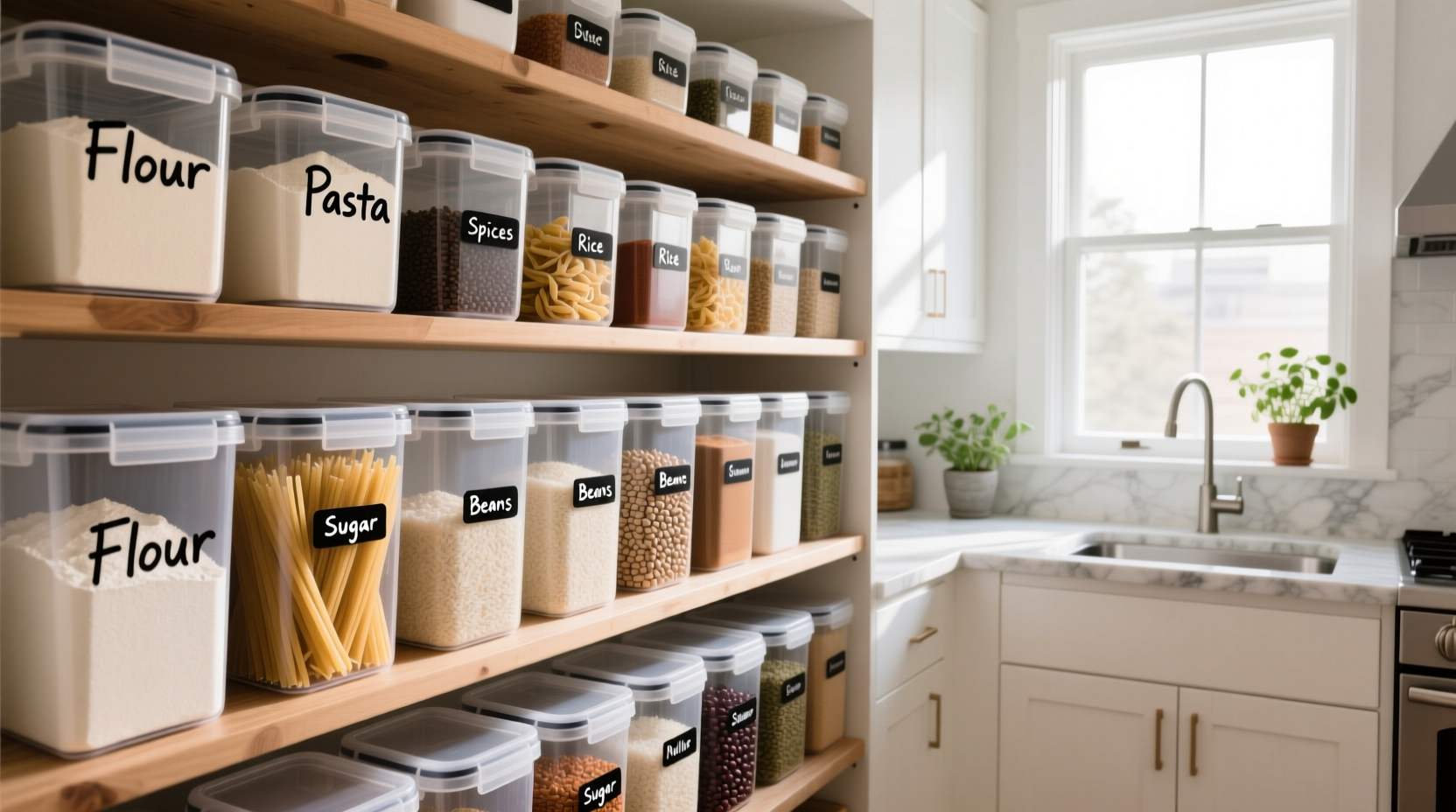 how to organize your pantry using only dollar store containers