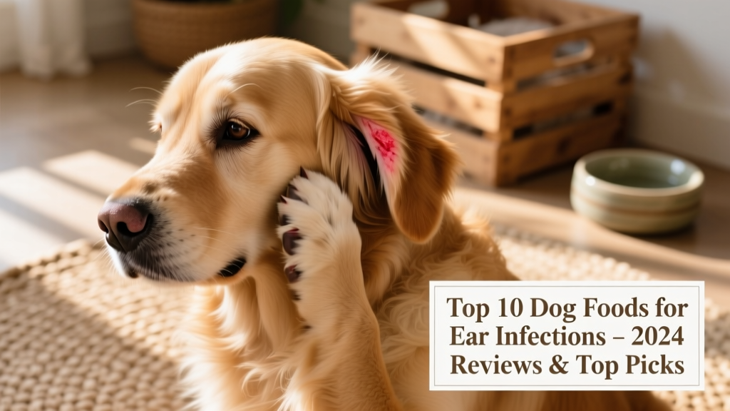 Close-up of a dog gently scratching its ear, showing mild redness and irritation
