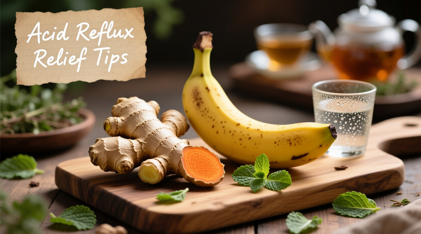 Ginger root and banana for acid reflux relief