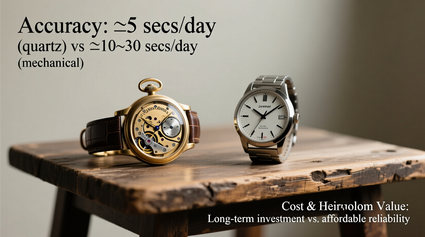 mechanical watches vs quartz accuracy cost and heirloom potential compared