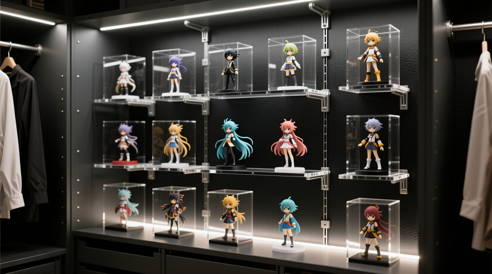 anime figure closet display lighting tips
